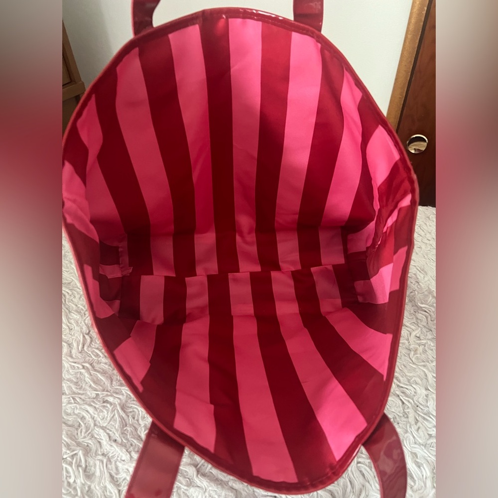 Victoria's Secret Glossy Red Tote - Picture 2 of 6